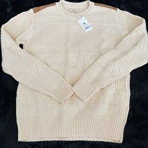 NWT Men's Beige Sweater with Shoulder Accents